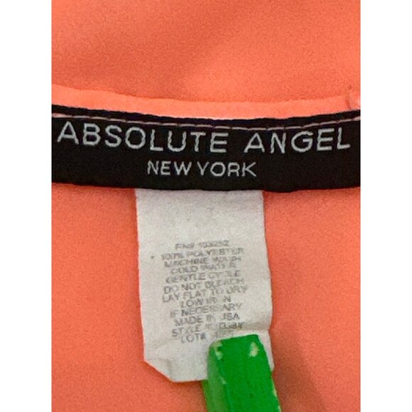 Absolute Angel New York Coral Sheer Blouse Medium Trendy Stylish Clothing - Picture 4 of 6